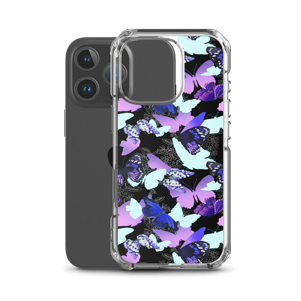 Butterfly iPhone Clear Case (Black) - iPhone 16 Pro