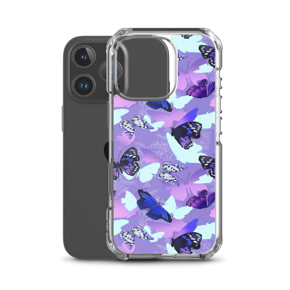 Butterfly iPhone Clear Case (Purple) - iPhone 16 Pro