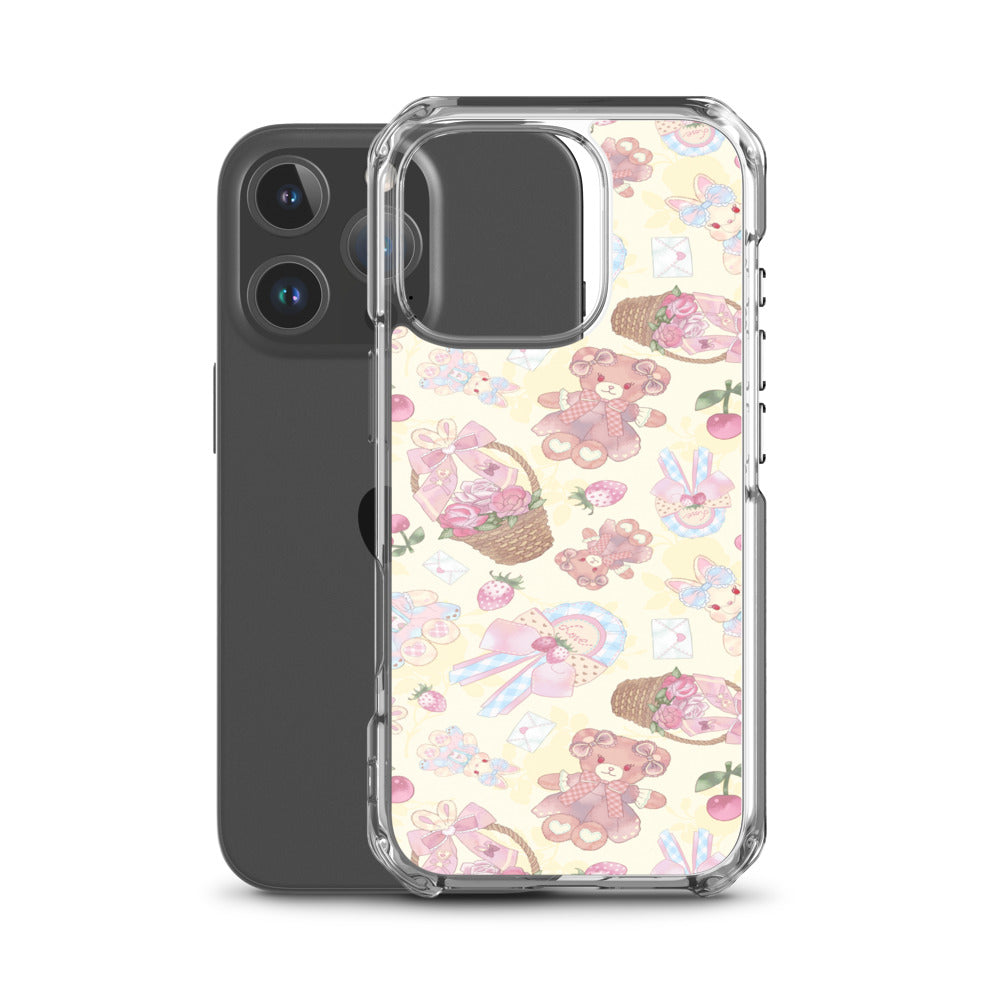 Sweet Teddy iPhone Clear Case (Cream) - iPhone 16 Pro