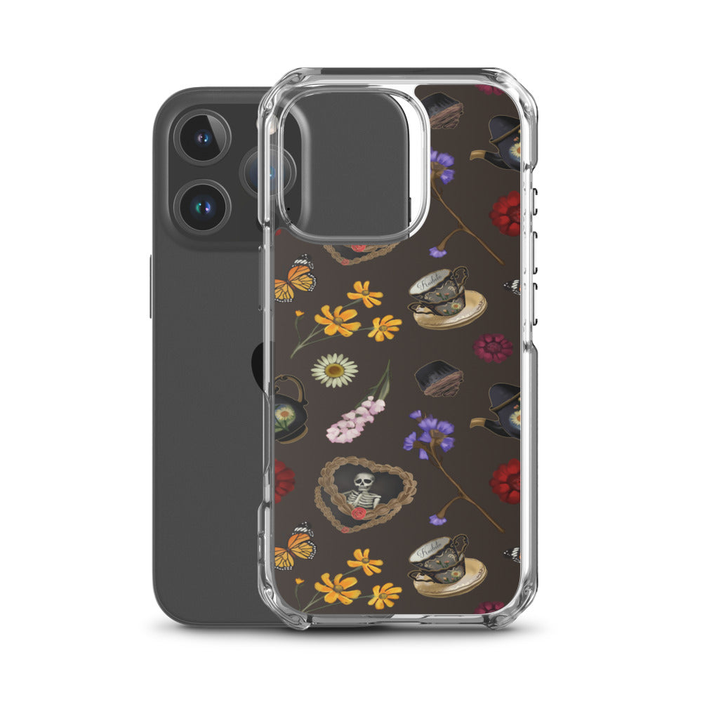 Gothic Tea Time iPhone Clear Case (Wood Bark) - iPhone 16 Pro