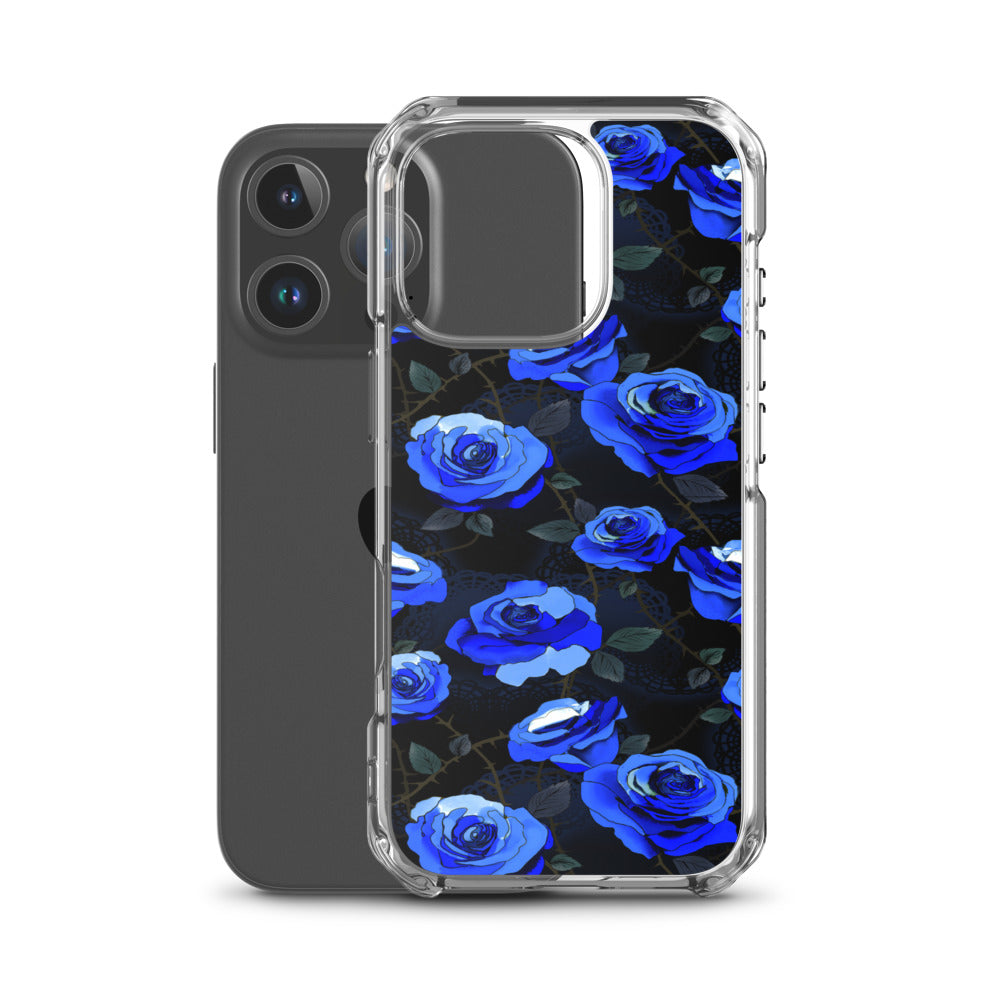 Enchanted Rose iPhone Clear Case (Blue) - iPhone 16 Pro