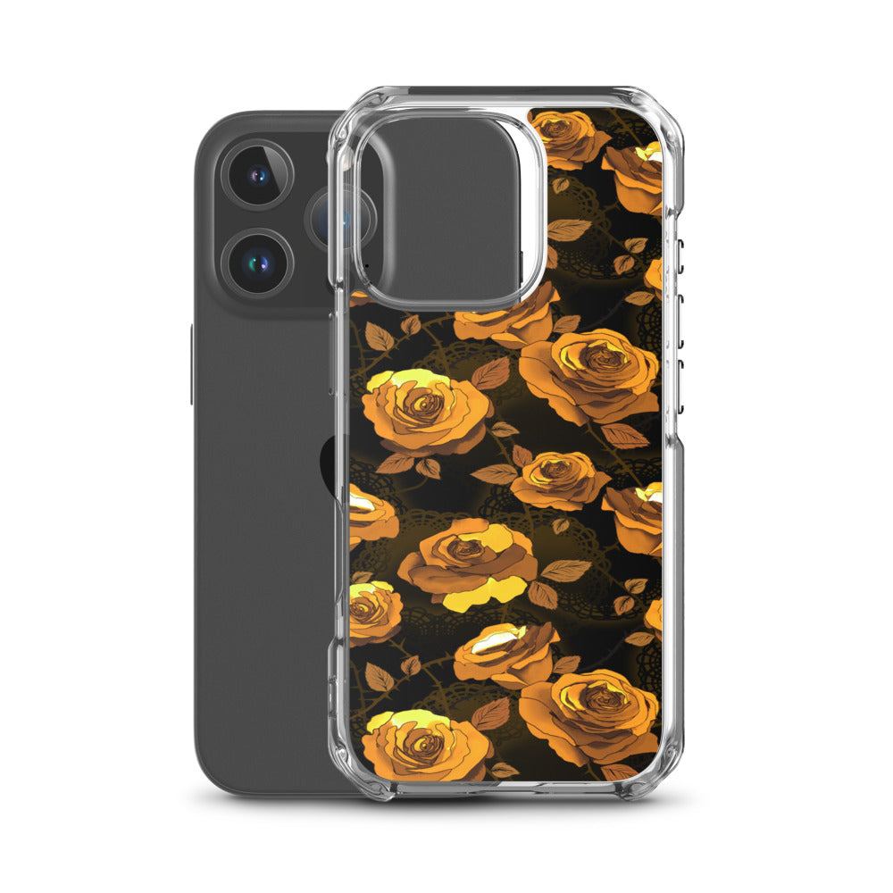 Enchanted Rose iPhone Clear Case (Gold) - iPhone 16 Pro