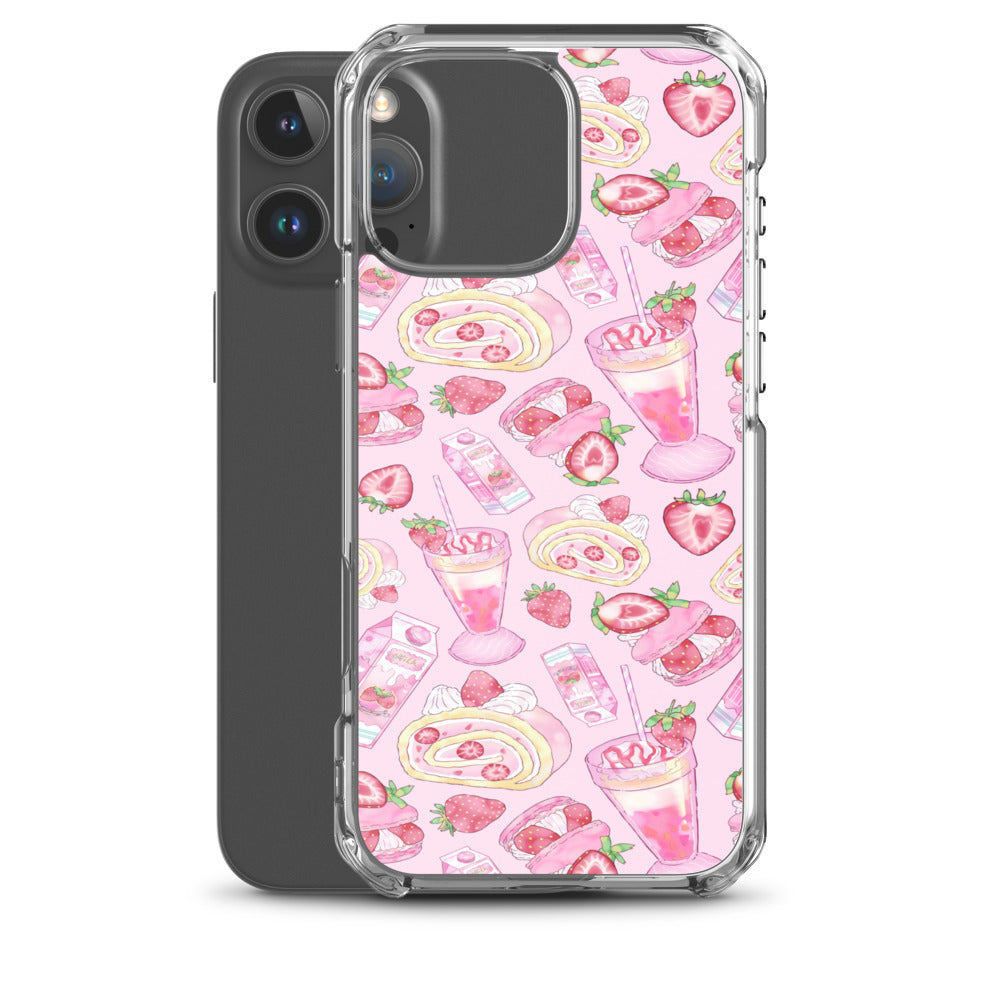 Strawberry iPhone Clear Case (Pink) - iPhone 16 Pro Max