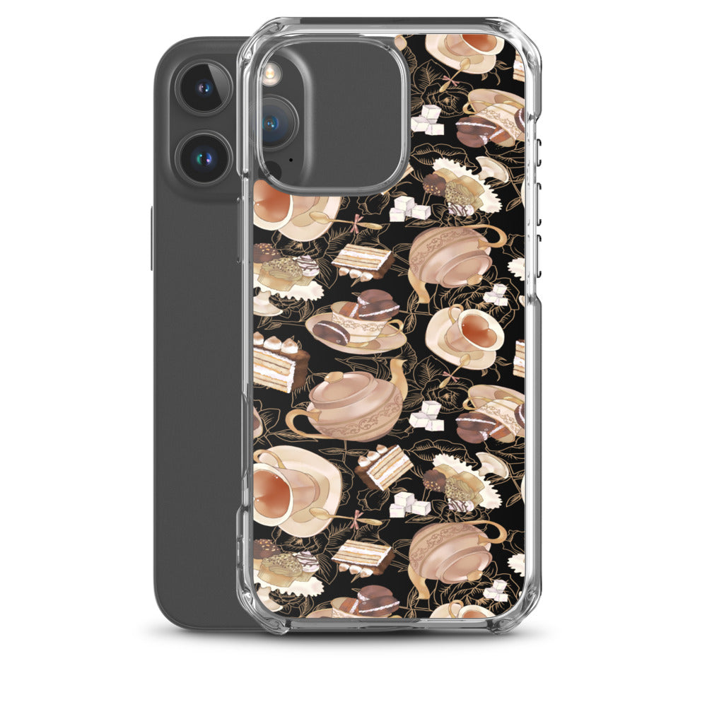 Café iPhone Clear Case (Black) - iPhone 16 Pro Max