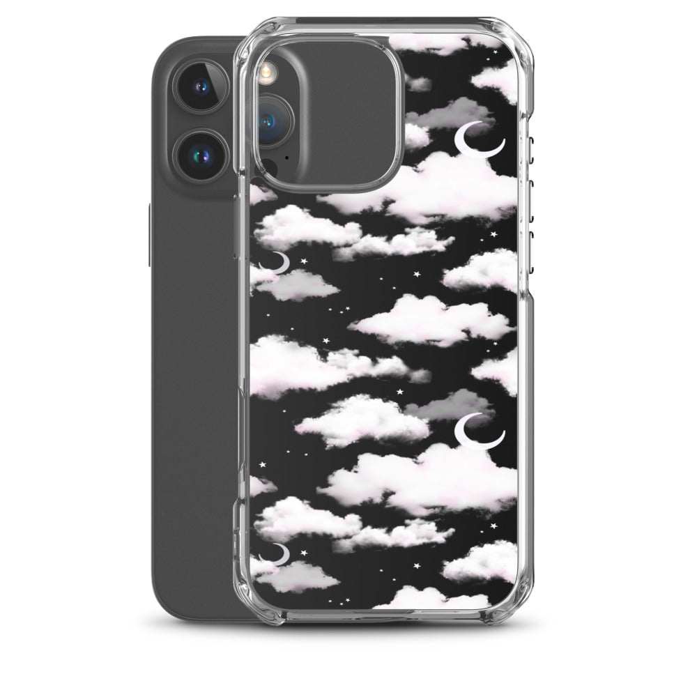 Cloudy Sky iPhone Clear Case (Black) - iPhone 16 Pro Max