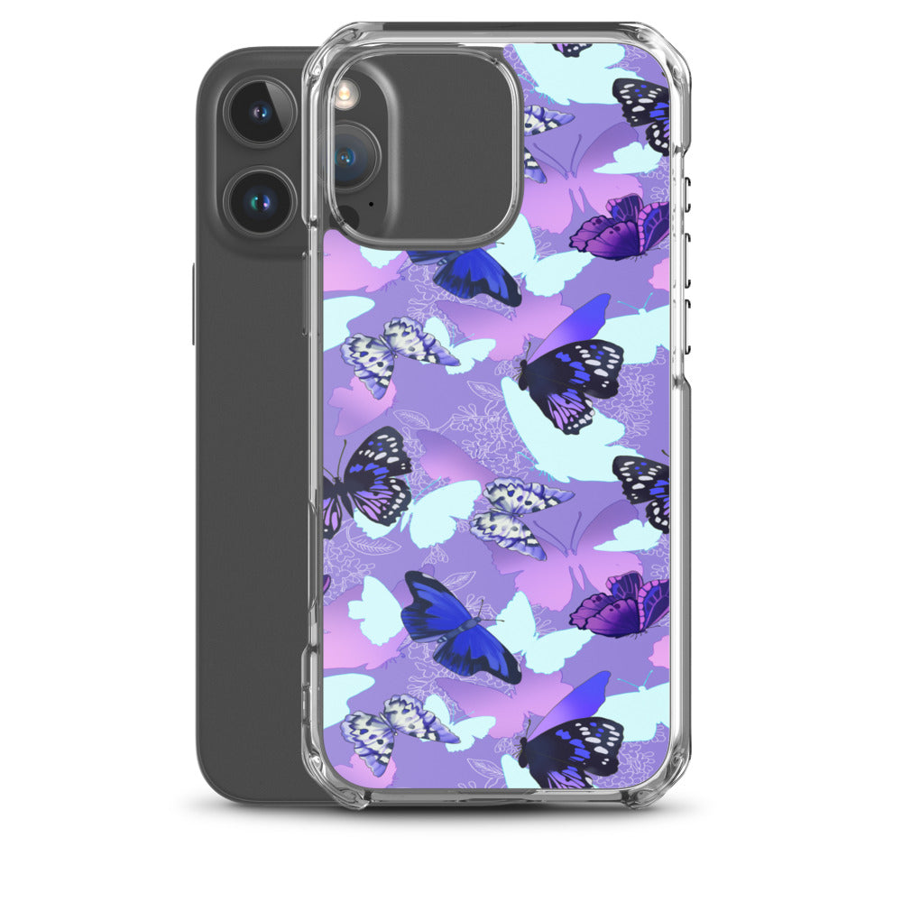 Butterfly iPhone Clear Case (Purple) - iPhone 16 Pro Max