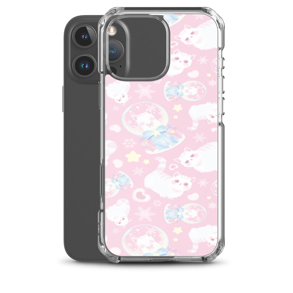 Snow Kitten iPhone Clear Case (Pink) - iPhone 16 Pro Max