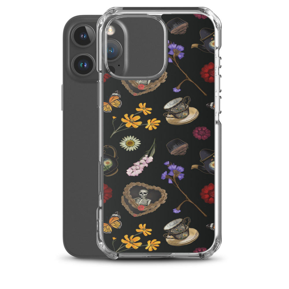 Gothic Tea Time iPhone Clear Case (Black) - iPhone 16 Pro Max