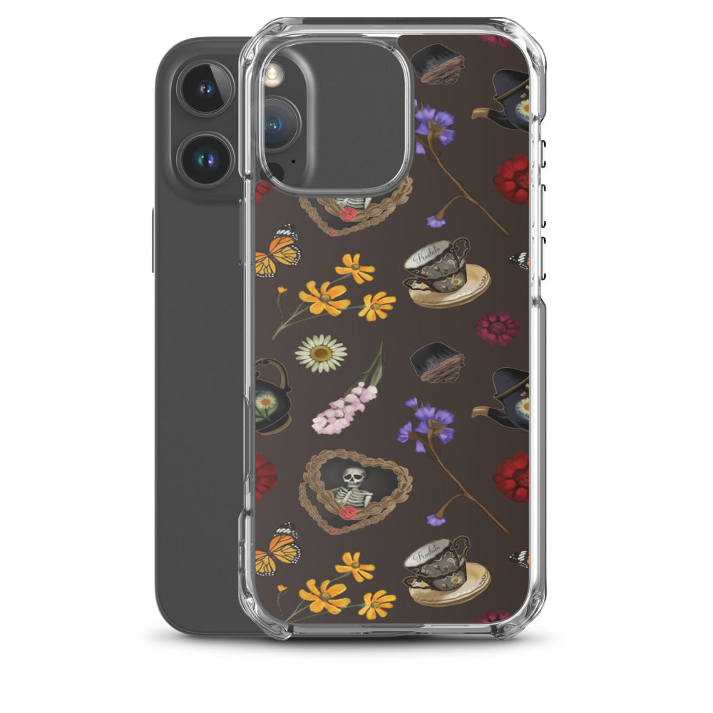 Gothic Tea Time iPhone Clear Case (Wood Bark) - iPhone 16 Pro Max