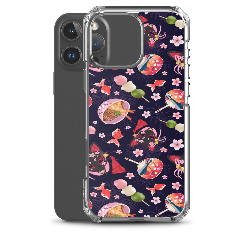 Matsuri iPhone Clear Case (Indigo) - iPhone 16 Pro Max