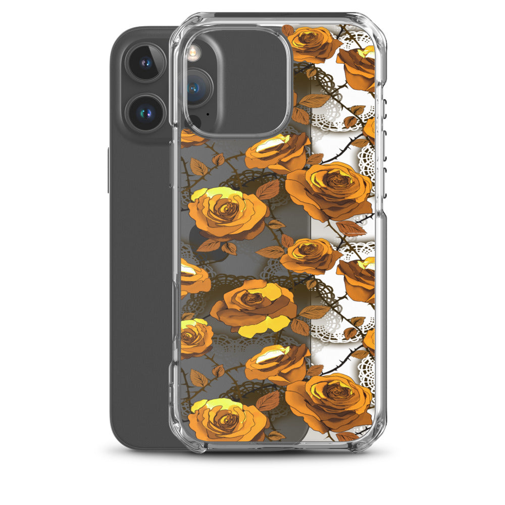 Enchanted Rose (Transparent) iPhone Clear Case (Gold) - iPhone 16 Pro Max