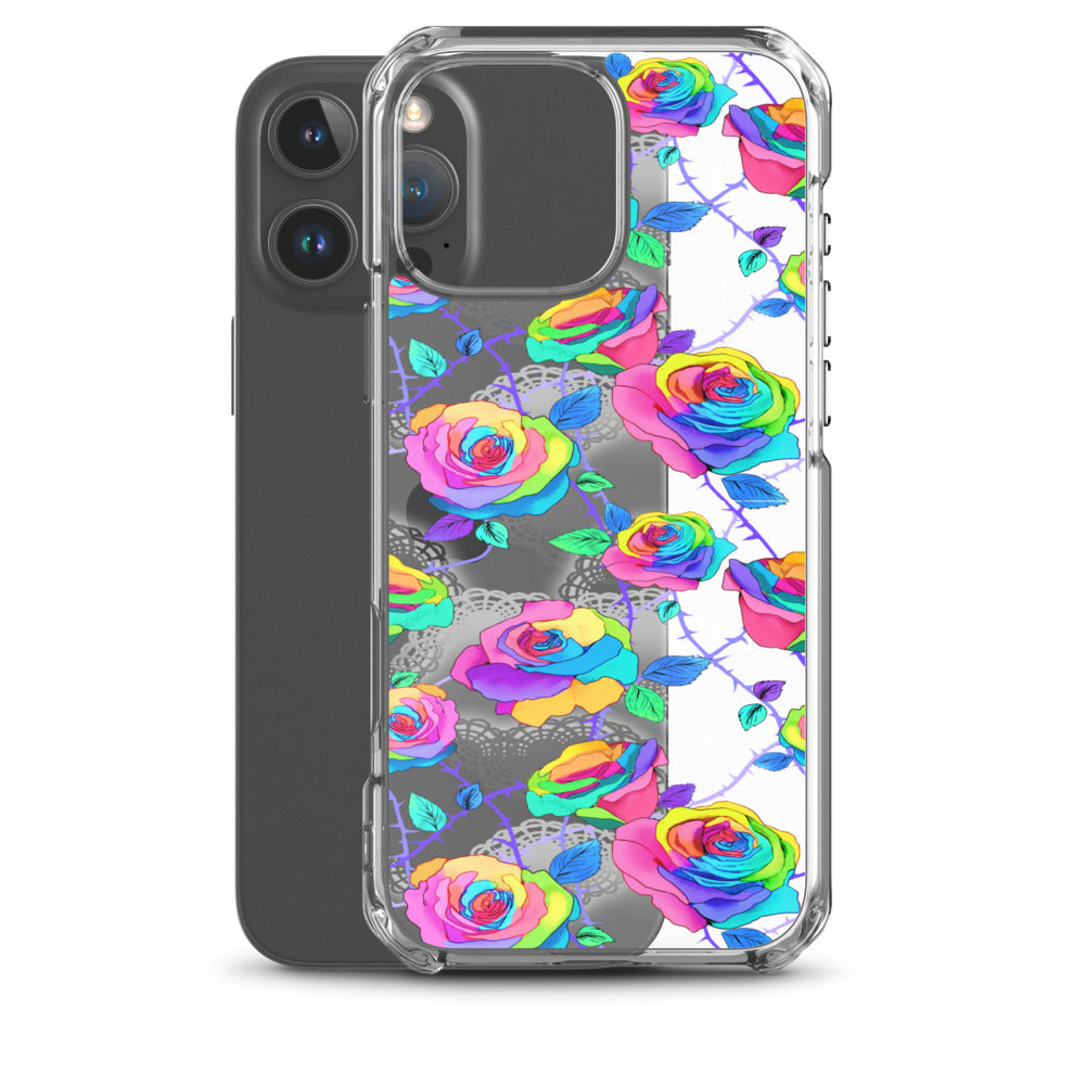 Enchanted Rose (Transparent) iPhone Clear Case (Rainbow) - iPhone 16 Pro Max