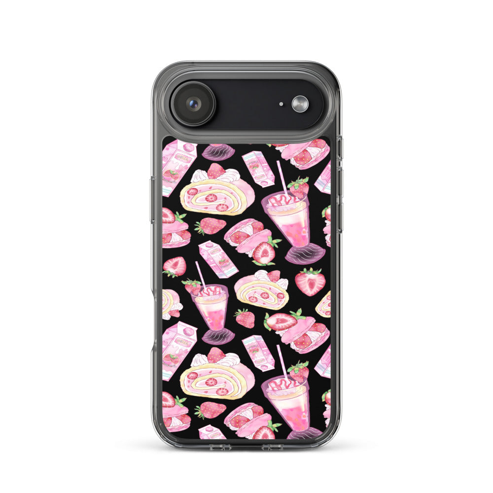 Strawberry iPhone Clear Case (Black) - iPhone 17 Air