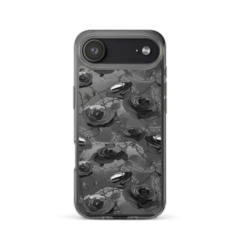 Enchanted Rose (Transparent) iPhone Clear Case (Black) - iPhone 17 Air