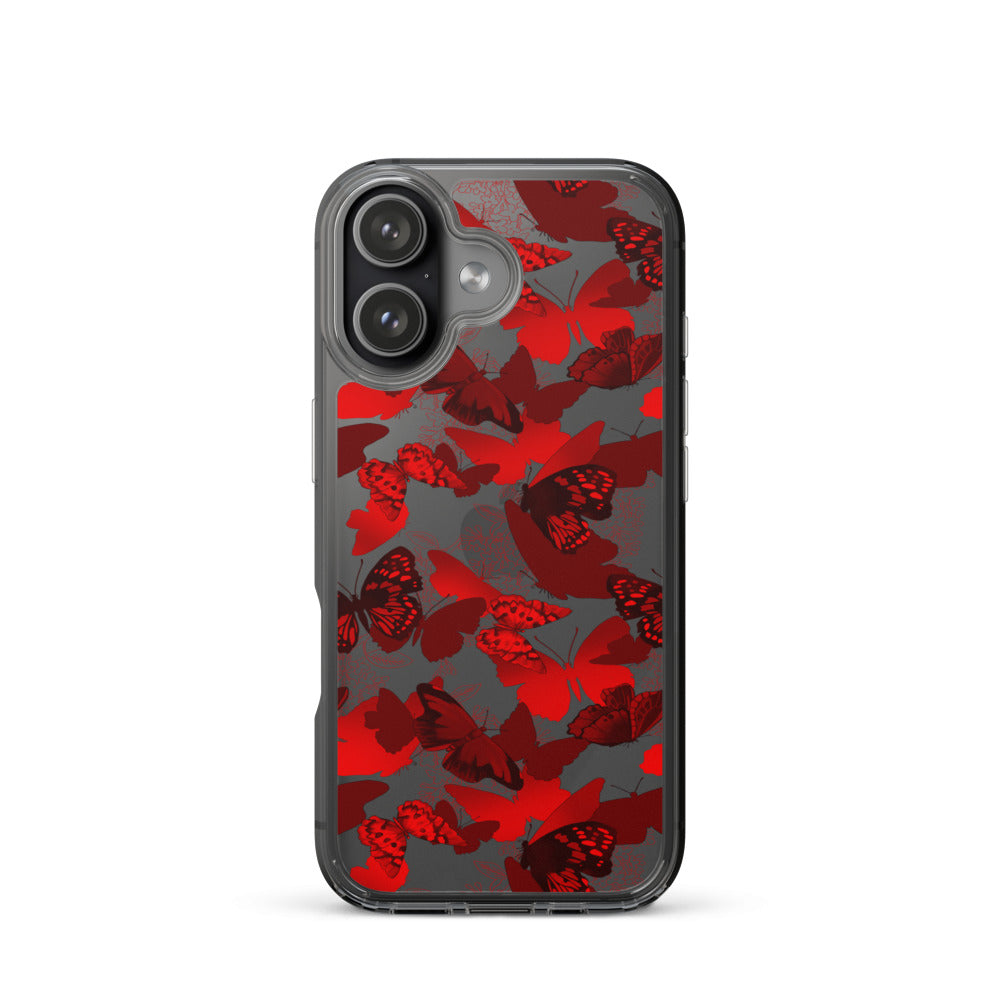 Butterfly iPhone Clear Case (Transparent Crimson) - iPhone 17