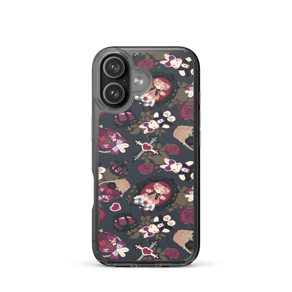 Gothic Teddy iPhone Clear Case (Grey) - iPhone 17