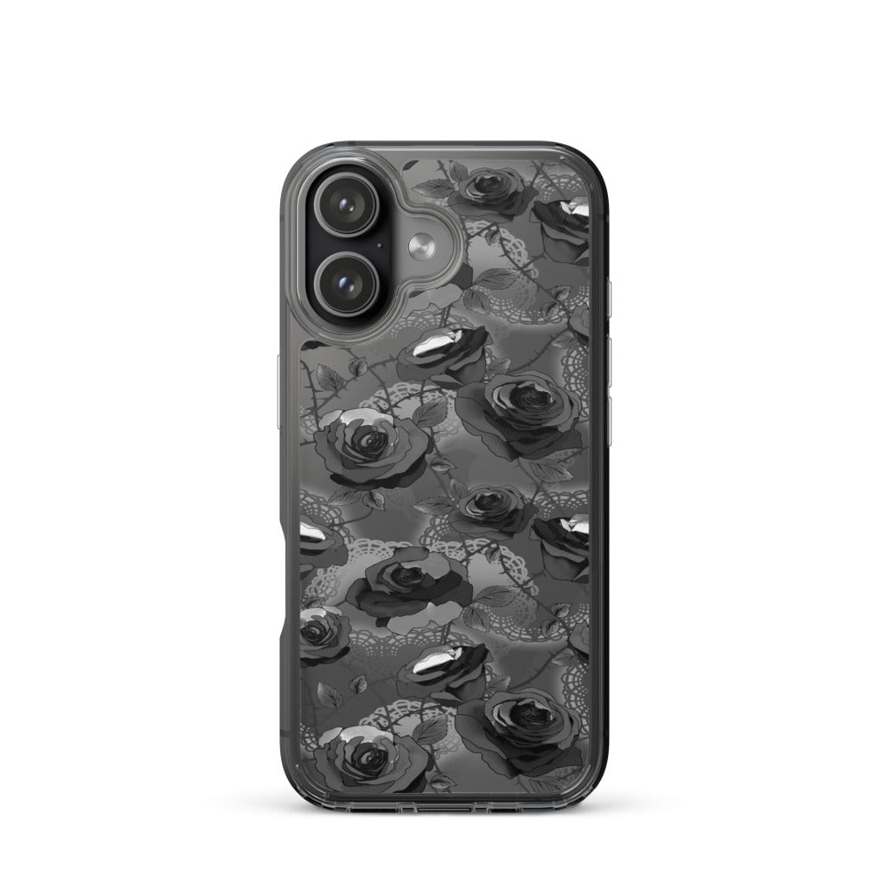 Enchanted Rose (Transparent) iPhone Clear Case (Black) - iPhone 17