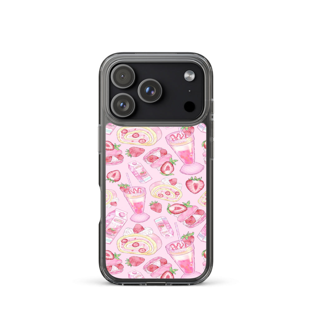 Strawberry iPhone Clear Case (Pink) - iPhone 17 Pro