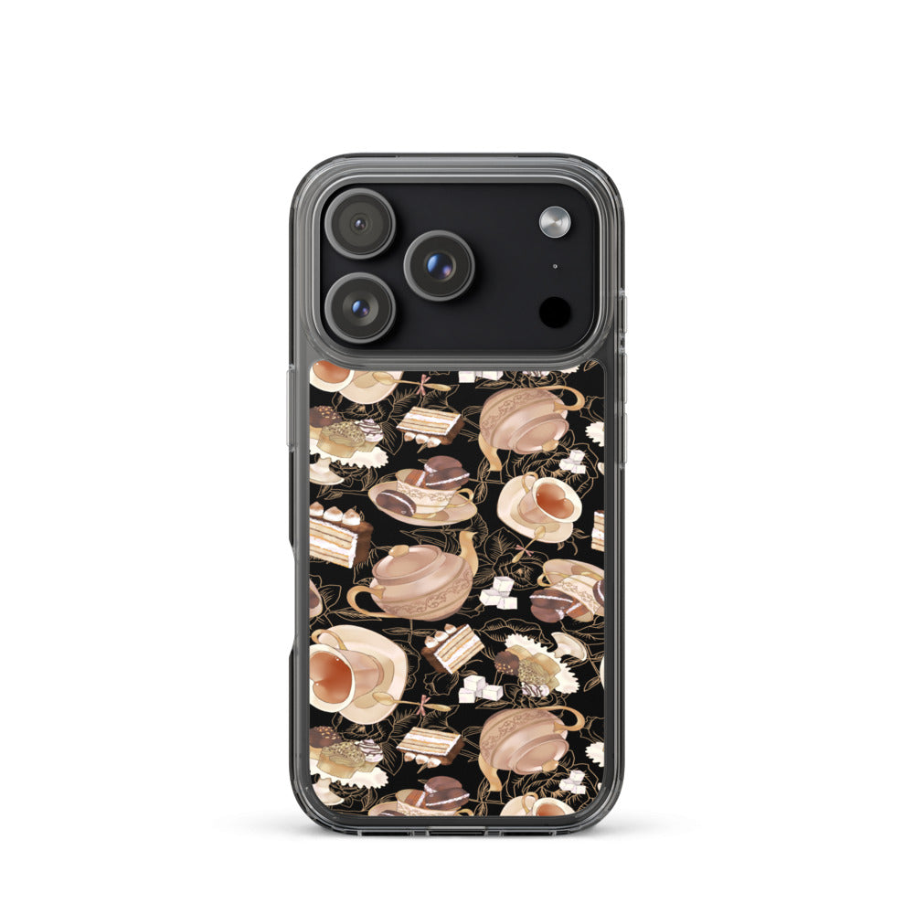 Café iPhone Clear Case (Black) - iPhone 17 Pro