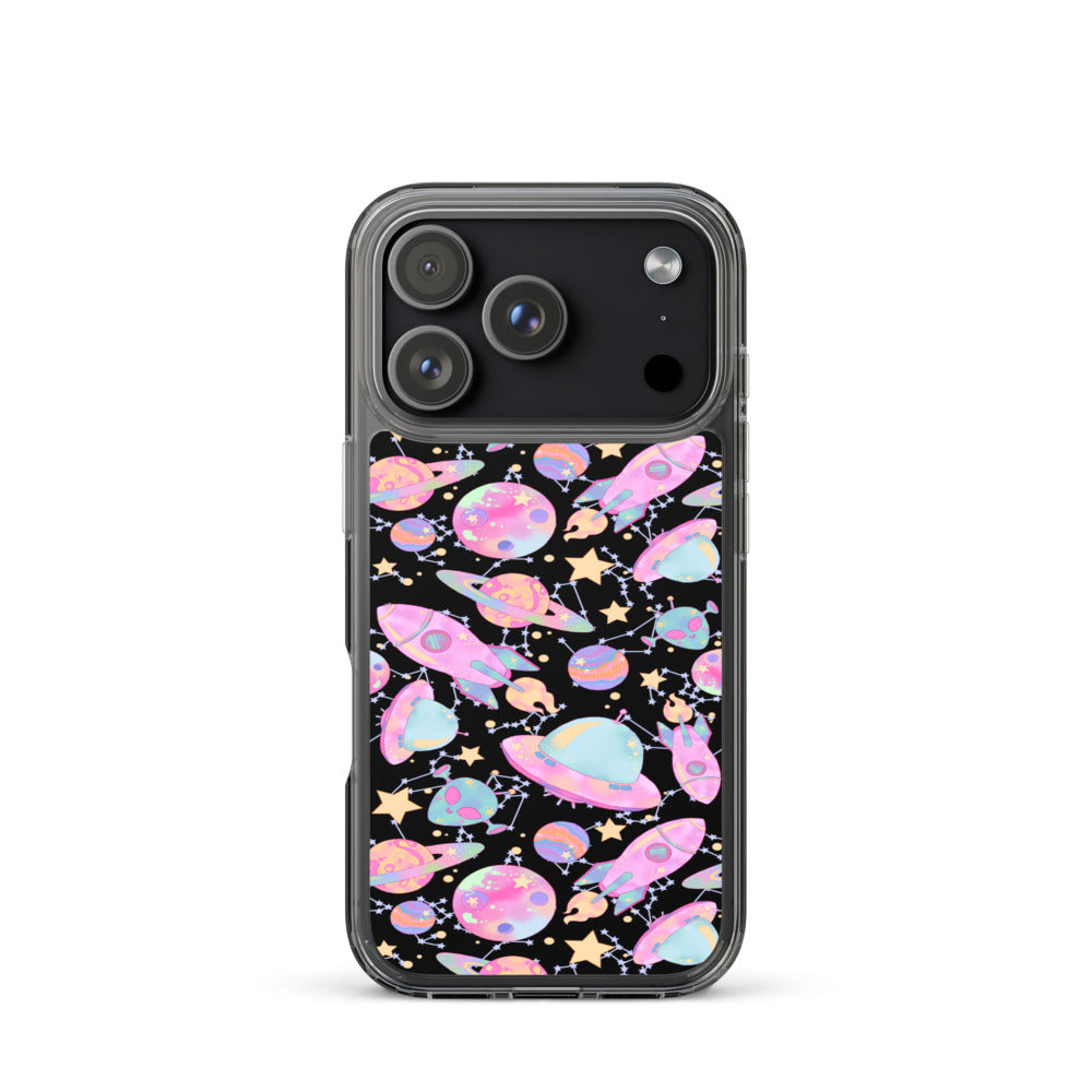 Space iPhone Clear Case (Black) - iPhone 17 Pro