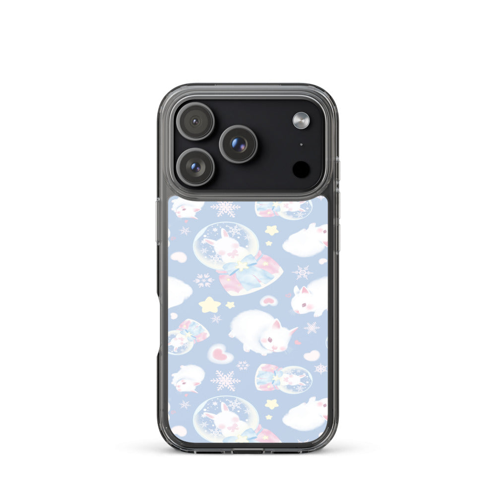 Snow Bunny iPhone Clear Case (Blue) - iPhone 17 Pro