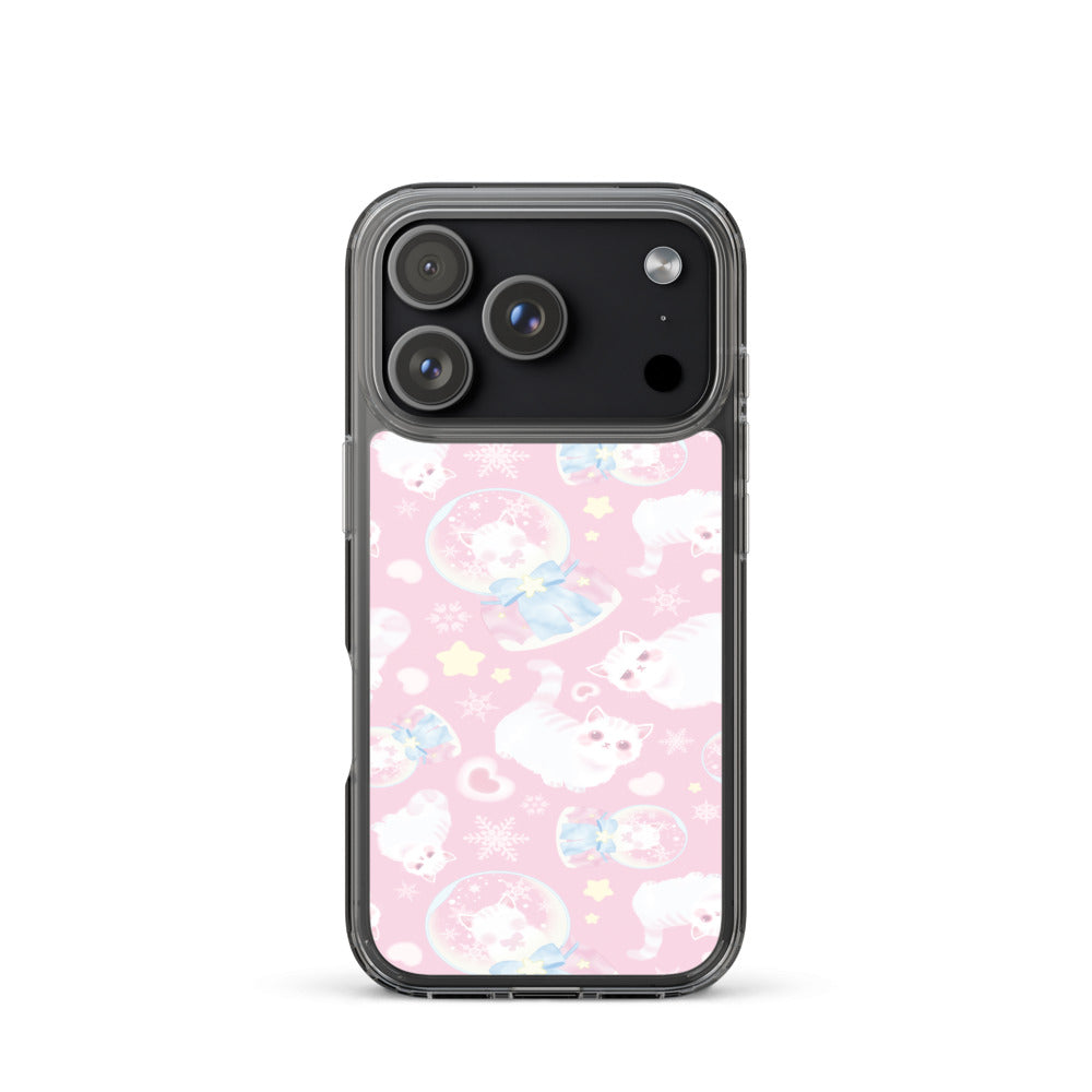 Snow Kitten iPhone Clear Case (Pink) - iPhone 17 Pro