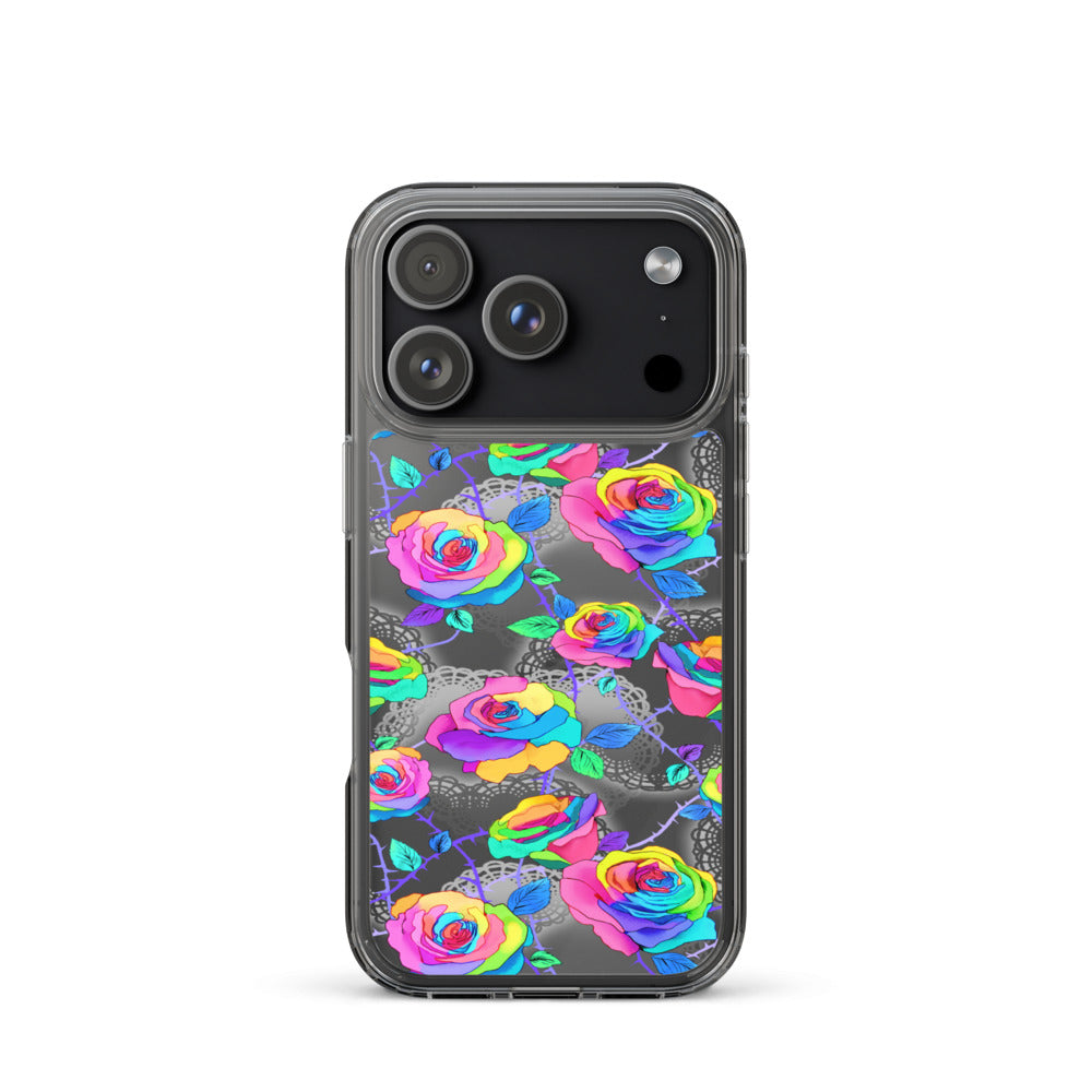 Enchanted Rose (Transparent) iPhone Clear Case (Rainbow) - iPhone 17 Pro
