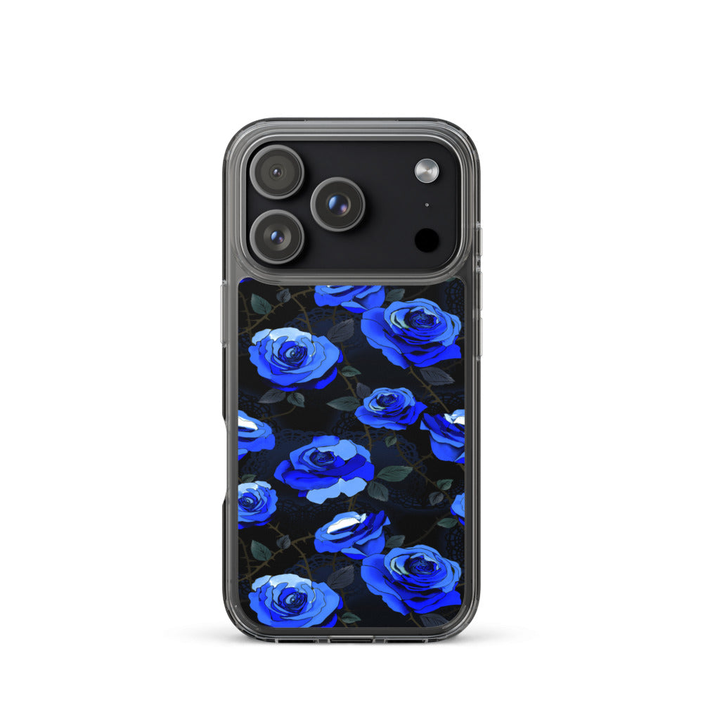 Enchanted Rose iPhone Clear Case (Blue) - iPhone 17 Pro