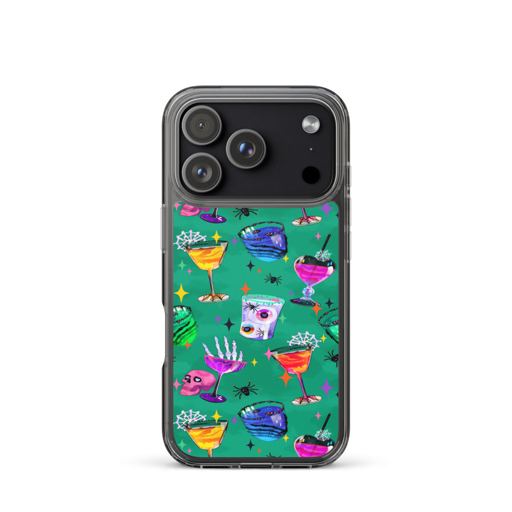 Monster Party iPhone Clear Case (Viridian) - iPhone 17 Pro