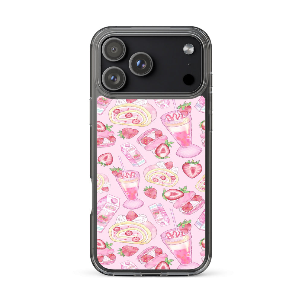 Strawberry iPhone Clear Case (Pink) - iPhone 17 Pro Max
