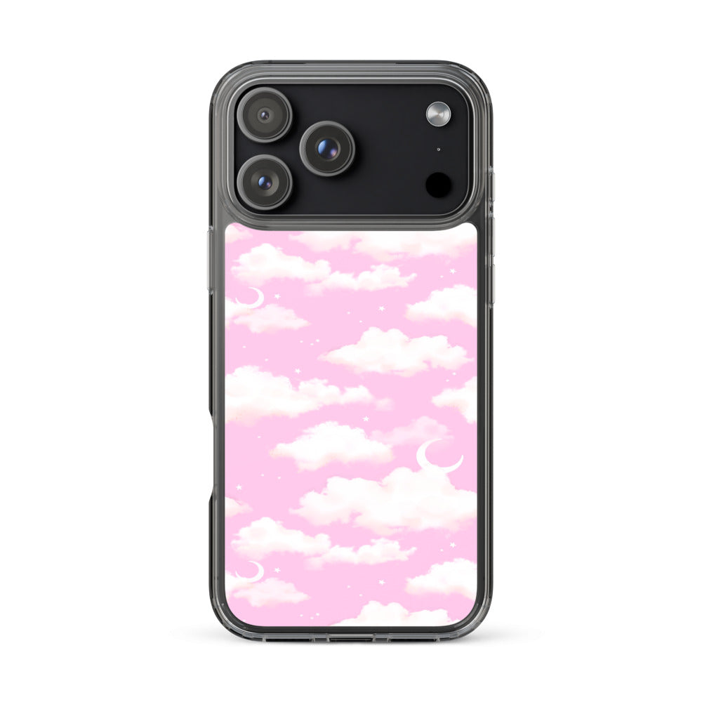 Cloudy Sky iPhone Clear Case (Pink) - iPhone 17 Pro Max