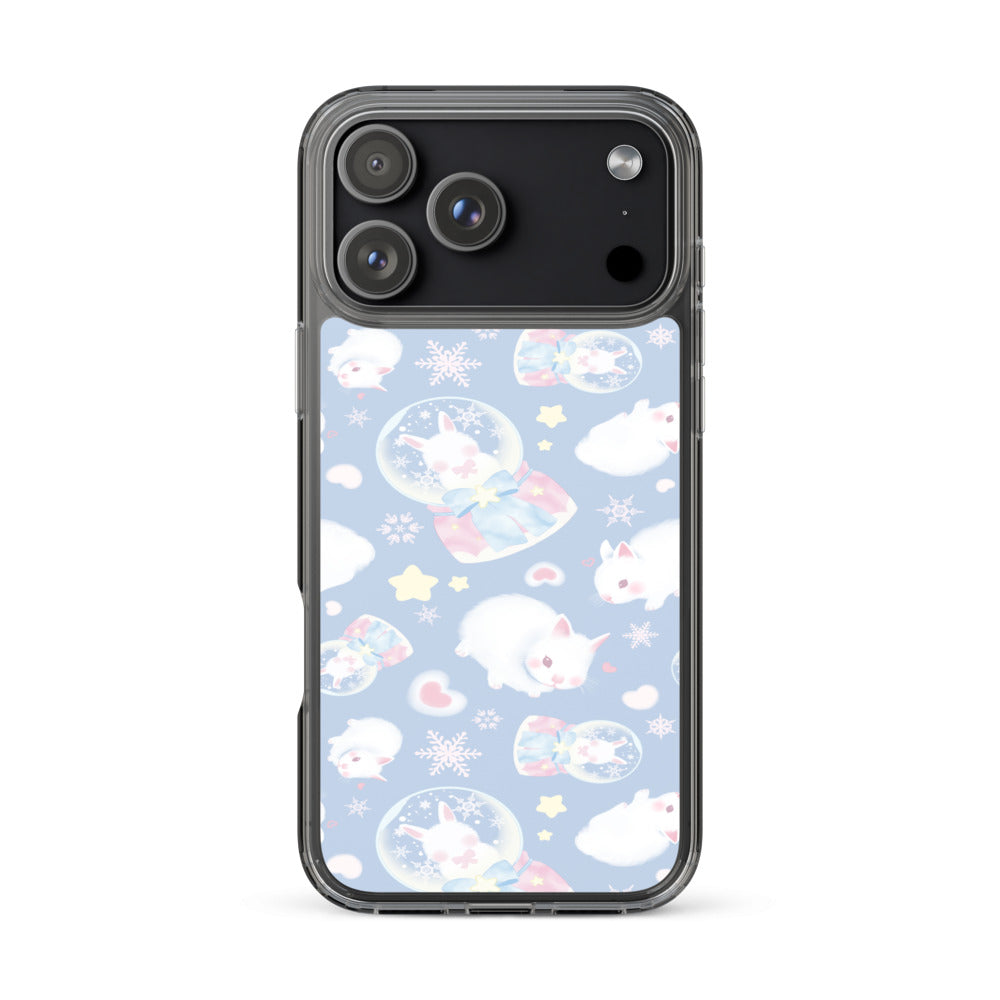 Snow Bunny iPhone Clear Case (Blue) - iPhone 17 Pro Max