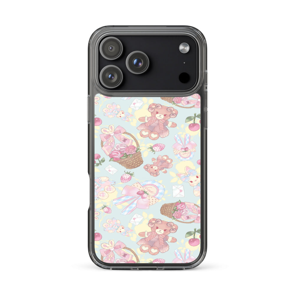 Sweet Teddy iPhone Clear Case (Blue) - iPhone 17 Pro Max