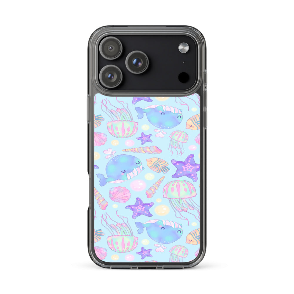 Under the Sea iPhone Clear Case (Blue) - iPhone 17 Pro Max
