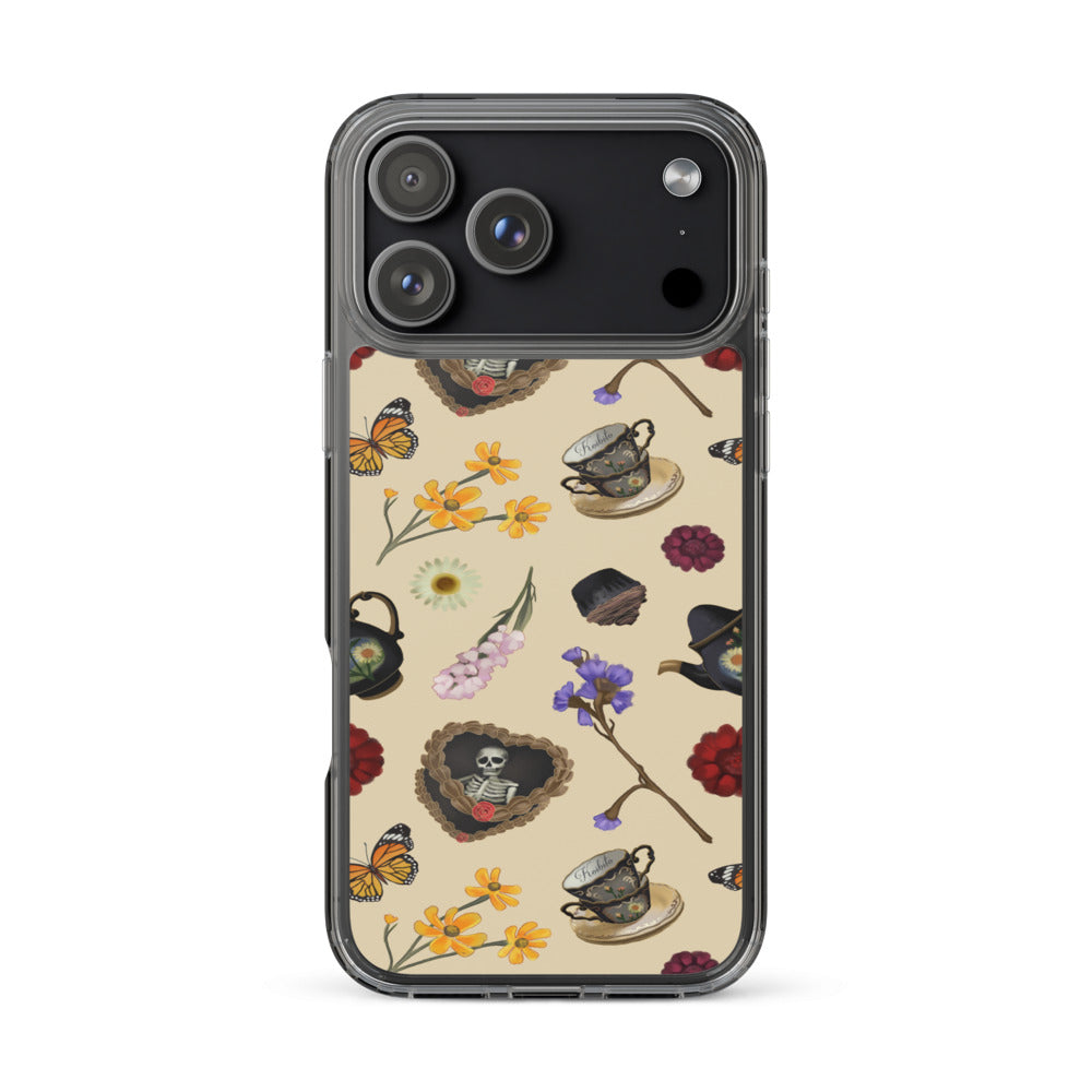 Gothic Tea Time iPhone Clear Case (Cream) - iPhone 17 Pro Max
