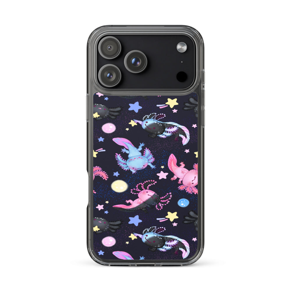 Axolotl iPhone Clear Case (Galaxy Blue) - iPhone 17 Pro Max