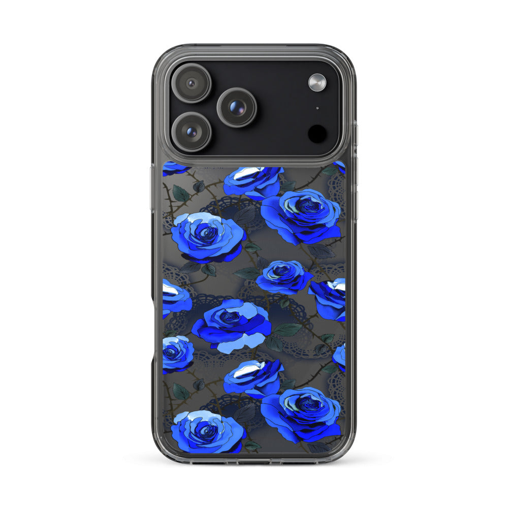 Enchanted Rose (Transparent) iPhone Clear Case (Blue) - iPhone 17 Pro Max