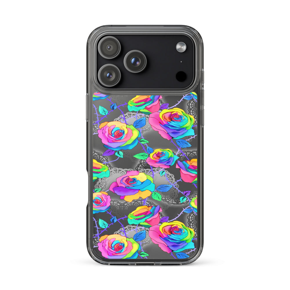 Enchanted Rose (Transparent) iPhone Clear Case (Rainbow) - iPhone 17 Pro Max