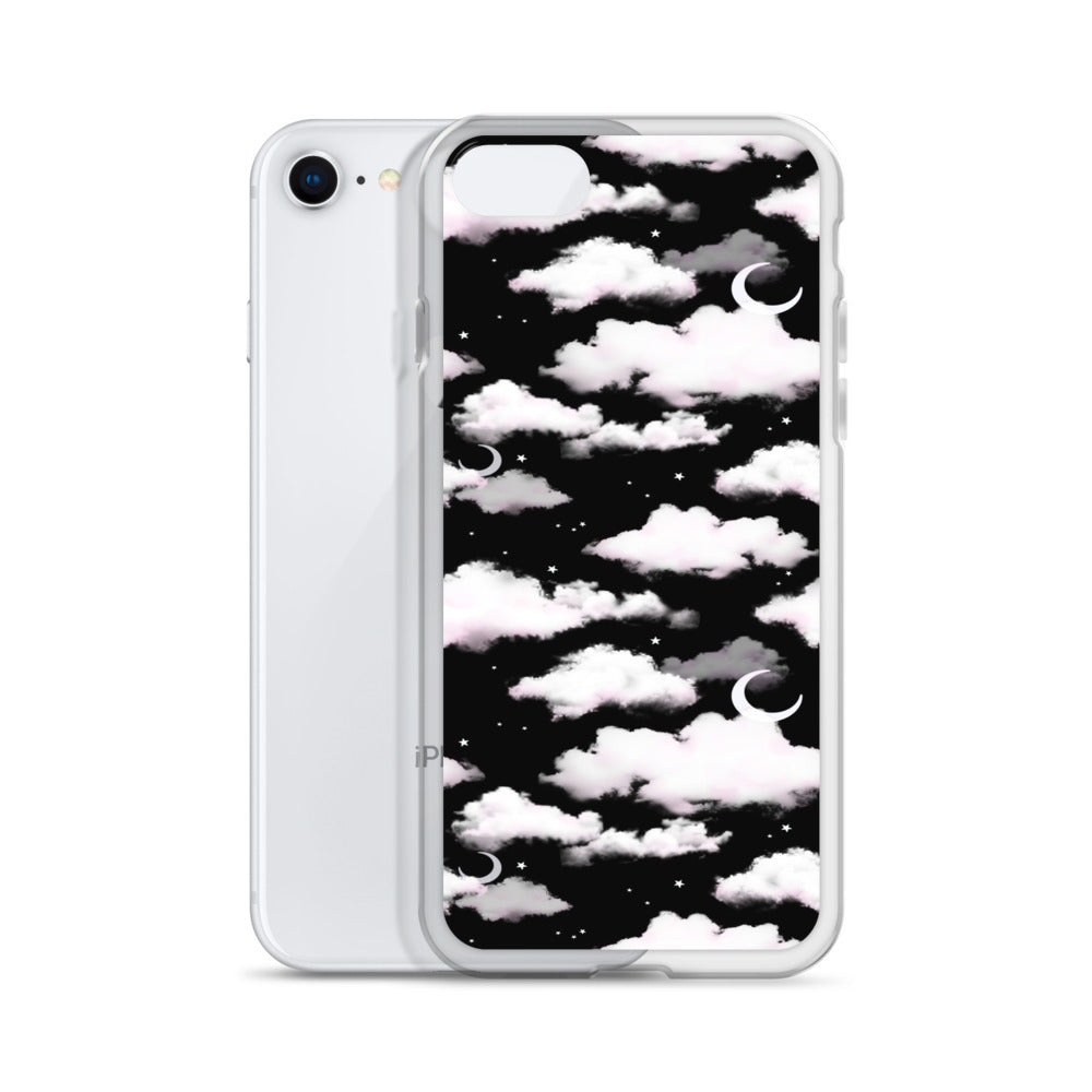 Cloudy Sky iPhone Clear Case (Black) - iPhone 7/8