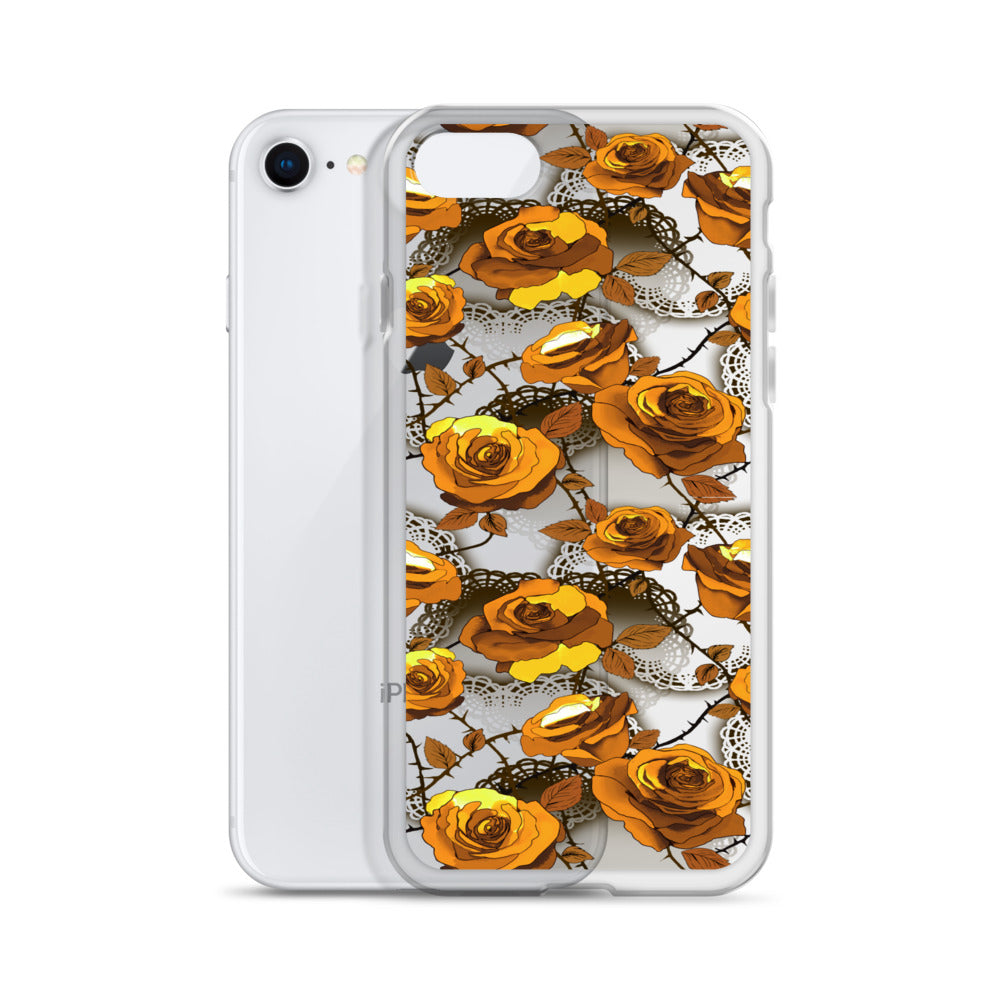 Enchanted Rose (Transparent) iPhone Clear Case (Gold) - iPhone 7/8