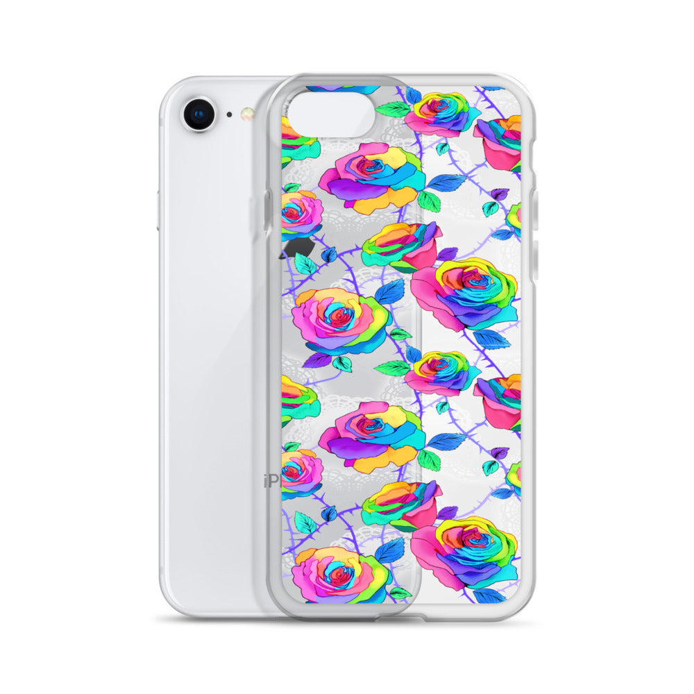 Enchanted Rose (Transparent) iPhone Clear Case (Rainbow) - iPhone 7/8