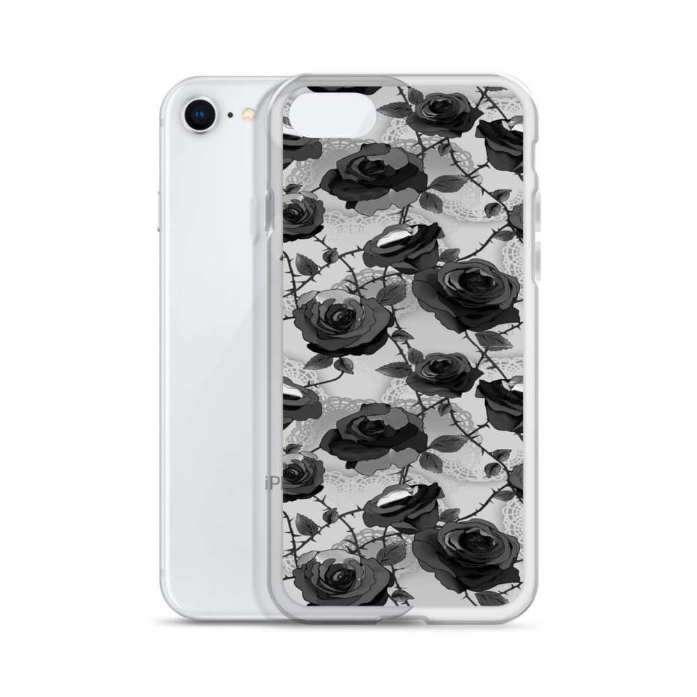 Enchanted Rose iPhone Clear Case (Black) - iPhone 7/8
