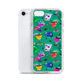 Monster Party iPhone Clear Case (Viridian) - iPhone 7/8
