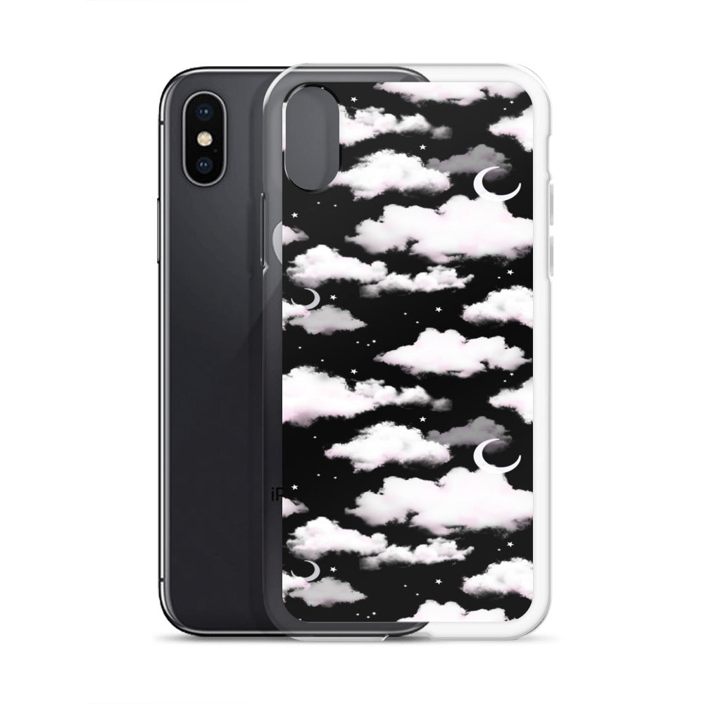 Cloudy Sky iPhone Clear Case (Black) - iPhone X/XS