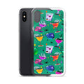 Monster Party iPhone Clear Case (Viridian) - iPhone X/XS