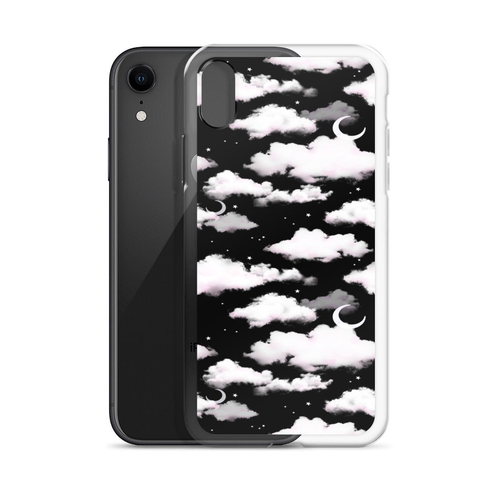 Cloudy Sky iPhone Clear Case (Black) - iPhone XR