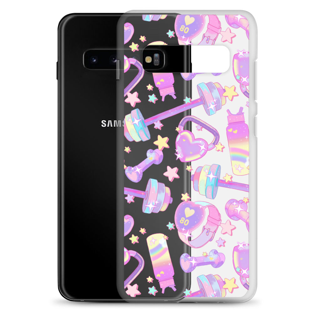 Colorful Glitter Gains Samsung® Clear Case showcasing fun designs, offering excellent protection for your Galaxy S10.