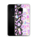 Sleek Glitter Gains Samsung® Clear Case with flexible sides and solid back, designed for ultimate phone protection.