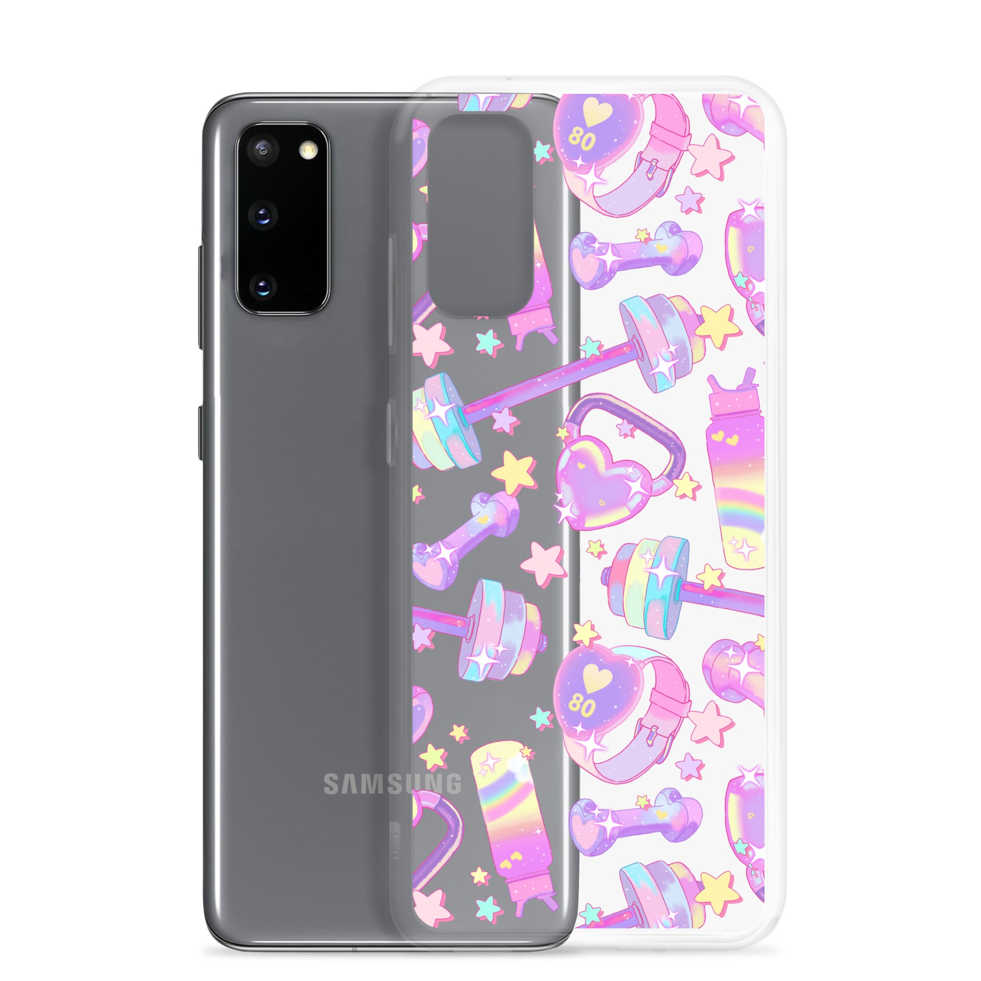 Protect your Samsung® with the Glitter Gains Samsung® Clear Case, featuring a sleek design and flexible sides.