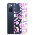 Stylish Glitter Gains Samsung® Clear Case featuring a solid back, perfect for protecting your phone from damage.